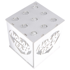 Кашпо Дарим красиво с 9 колбами Люблю тебя 15 х 15 х 15 см белый