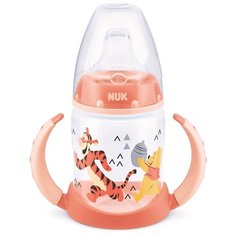 Поильник-непроливайка NUK Disney с силиконовой соской и ручками оранжевый 6m+