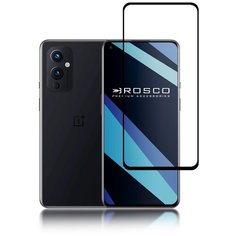 Прозрачное защитное стекло ROSCO с черной рамкой для OnePlus 9 Pro, One Plus 9 Pro ( Ван / Уан / Оне плюс 9 Про), силиконовая клеевая основа