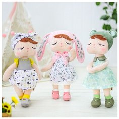 Кукла мягкая сплюшка Metoo Лягушка в зеленом платье , кукла для малышей