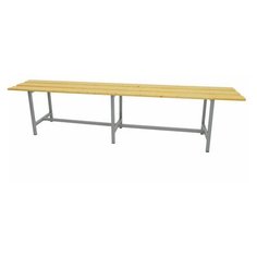 Скамья деревянная на металлокаркасе "СТ 4", 2000х350х460 мм, каркас металлический серый, сиденье дерево, 1 шт. ТИТАН