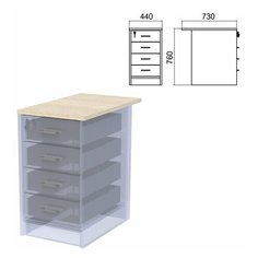 Крышка для тумбы приставной (АТ-07) "Арго", 440х730х22 мм, ясень шимо, 1 шт. Argo