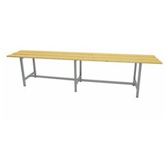 Скамья деревянная на металлокаркасе "СТ 3", 1500х350х460 мм, каркас металлический серый, сиденье дерево, 1 шт. ТИТАН