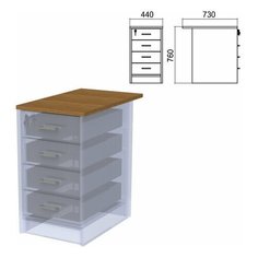 Крышка для тумбы приставной (АТ-07) "Арго", 440х730х22 мм, орех, 1 шт. Argo