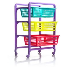 Этажерка для игрушек 450*311*662 на колесиках Полимербыт