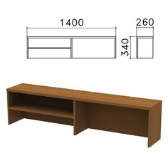 Надстройка для стола письменного "Монолит", 1400х260х340 мм, 1 полка, цвет орех гварнери, НМ38.3, 1 шт.