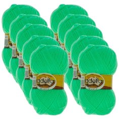 Пряжа Adelia Maria, 100 % акрил, 50 г, 227 м, 10 шт., №15 неон.зеленый