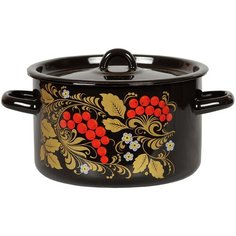 Кастрюля СтальЭмаль 1С15С/1, 1.5 л, рябина