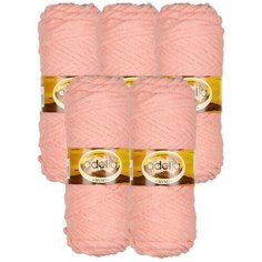 Пряжа Adelia Mimi, 100 % полиэстер, 100 г, 80 м, 5 шт., №08 св.коралловый