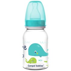Canpol Babies Бутылочка PP с узким горлышком Love&Sea 59/300, 120 мл, с рождения, бирюзовый