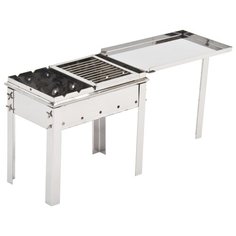 Мангал чемодан из нержавейки 2.0 мм со столиком Старый очаг