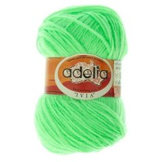 Пряжа Adelia "IVIA" 100% акрил №109 неон.зеленый - 4 мотка по 62.5 г