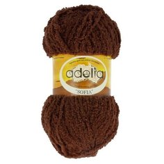Пряжа Adelia "SOFIA" 100% полиэстер №30 коричневый - 10 мотков по 50 г
