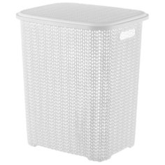 Violet Корзинка для белья с крышкой Вязь 60 л, 44x36x52 см белый