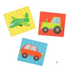 Головоломка. Собери 6 картинок. "Транспорт", двусторонние палочки Лесная мастерская