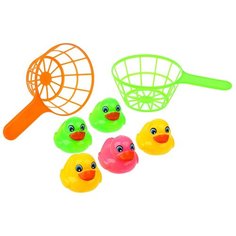Игрушки - рыбалка для купания «Утёнок + сачок», 7 предметов
