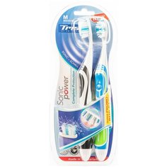 Электрическая зубная щетка Trisa Sonicpower akku, 2 шт.(661929-Green-Grey)