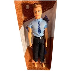 "Детская кукла-Кен в рубашке "офис" с галстуком в коробке с подвижными руками, головой (Panawealth)"