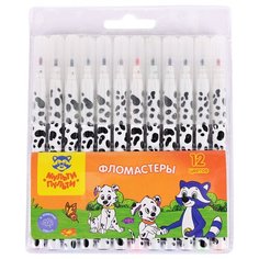 Мульти-Пульти Набор фломастеров Енот и далматинцы (WP_11622), 12 шт.