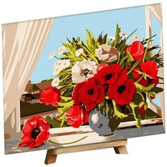 Картина по номерам с дополнительными элементами "Букет из маков", 30х40 см 4448596