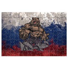 Магнитный пазл Медведь и триколор Drabs