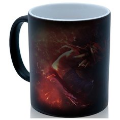 Кружка хамелеон Dota в маске с перьями, необычный сувенир Drabs