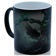 Кружка хамелеон Dota зеленое пламя, необычный подарок Drabs