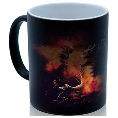 Кружка хамелеон Dota сражение с огненным драконом, необычный подарок Drabs