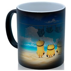 Кружка хамелеон Миньоны и джинсовые штанишки, необычный подарок Drabs