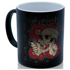 Кружка хамелеон Metallica Череп , необычный сувенир Drabs