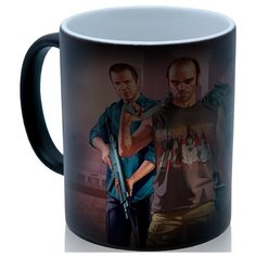 Кружка хамелеон По мотивам GTA, на квадроцикле и 3 бандита, необычный подарок Drabs