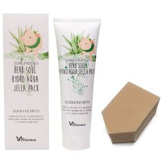 ELIZAVECCA Увляжняющая гель-маска с экстрактом алое и коллагена HERB SOUL, 250мл + спонж