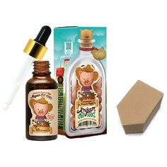 ELIZAVECCA Масло арганы FARMER PIGGY ARGAN OIL 100%, 30мл + спонж