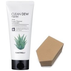 TONY MOLY Пенка для умывания (алое) CLEAN DEW, 180мл + спонж