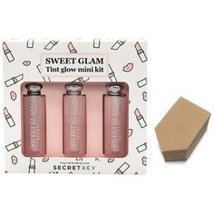 SECRET KEY Набор мини-тинтов SWEET GLAM TINT, 3шт по 1,6г + спонж