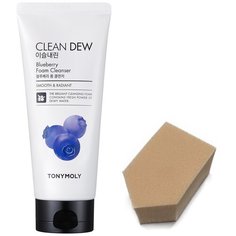 TONY MOLY Пенка для умывания (черника) CLEAN DEW, 180мл + спонж