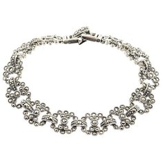 МАРКАЗИТ Браслет с марказитами из серебра BR168, 18.5 см, 21.98 г