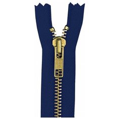 YKK Молния неразъёмная 0504219/14, 14 см, 058 темно-синий/латунь
