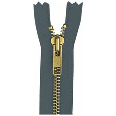 YKK Молния неразъёмная 0504219/14, 14 см, мышино-серый/латунь