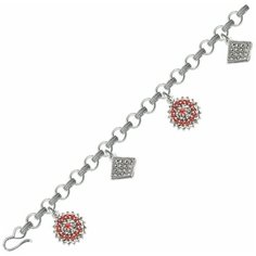 МАРКАЗИТ Браслет с марказитами из серебра BR479-SP, 17 см, 17.12 г