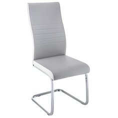 Стул Woodville Loan, металл/искусственная кожа, цвет: light grey/white