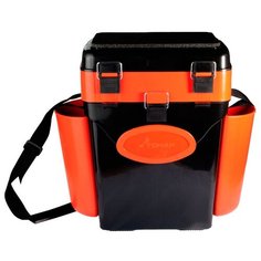 Ящик для рыбалки HELIOS FishBox двухсекционный (10л ) 23х31х41 см оранжевый/черный