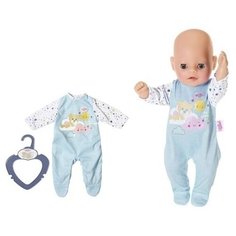 Одежда для куклы Zapf Creation My Little BABY born Ночные комбинезончики, 36 см 826-812 голубой