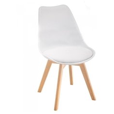 Стул Woodville Bonus, дерево/искусственная кожа, цвет: белый