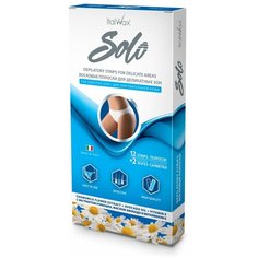 ItalWax Восковые полоски Solo для деликатных зон с экстрактом ромашки, маслом авокадо и витамином E 12 шт.