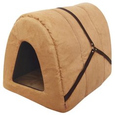 Домик для собак и кошек ZOOexpress Туннель Дерби №2 50х42х35 см бежевый
