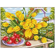 Алмазная мозаика Алмазная Фея 0115. Желтые тюльпаны