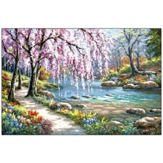 Алмазная мозаика Алмазная Фея A-0191. Цветущая сакура