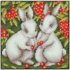 Алмазная мозаика Алмазная Фея 0093. Зайчики