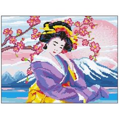 Алмазная мозаика Алмазная Фея 0133. Гейша и сакура